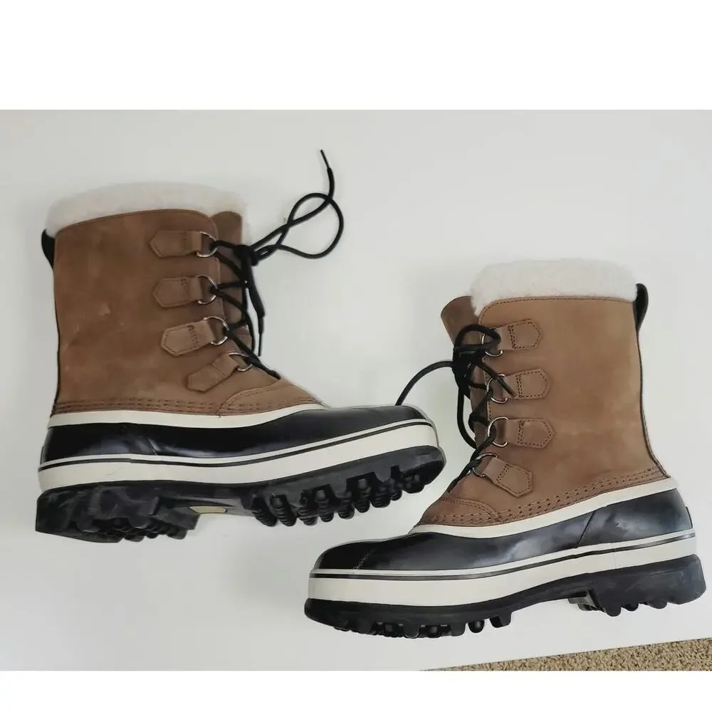 SOREL 1964 Pac Nylon Waterproof Snow Boots in Tabacco Black, sz 8.5